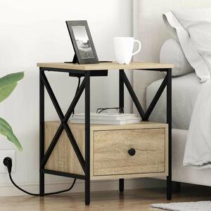 VidaXL Éjjeliszekrény 2 pcs Sonoma tölgy 41,5 x 40,5 x 55 cm Faanyag