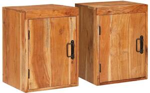 Éjjeli asztal 2 pcs Barna 35 x 33 x 48 cm Tömör Fa Akácia