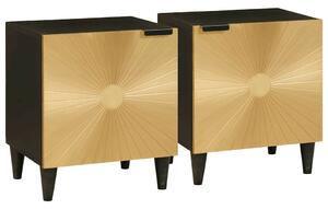 Éjjeli asztal 2 pcs Fekete és Arany 40 x 33.5 x 46 cm