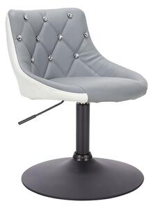 HC931N Szürke-Fehér modern műbőr szék fekete lábbal