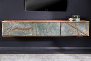 Design függő TV asztal Quillon 160 cm természetes kőből
