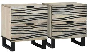 Éjjeliszekrény fiókkal 2 pcs Fehér és fekete 40 x 33 x 46 cm
