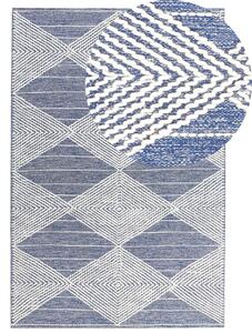 Világosbézs és kék gyapjúszőnyeg 160 x 230 cm DATCA