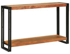 Konzolasztal polcokkal Barna 120 x 33 x 75 cm tömör akácfa