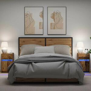 LED Éjjeli Szekrény 2 pcs Régi fa 38 x 34 x 61 cm Faanyag