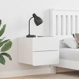 Éjjeli asztal fiókkal 2 pcs Fehér 39 x 34 x 33 cm Tömör fenyőfa