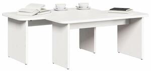 Dohányzóasztal 2 pcs Fehér 100 x 69 x 35.5 cm Tömör fenyőfa
