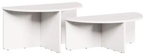 Dohányzóasztal 2 pcs Fehér 79 x 39.5 x 40 cm Tömör fenyőfa