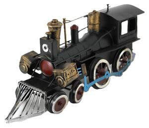 Fém mozdony modell - 36,5 cm - fekete