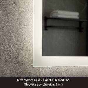 AQUAMARIN Fürdőszobatükör LED SP02 80 x 60 cm 15 W
