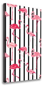 Vászonkép Flamingók és csíkok