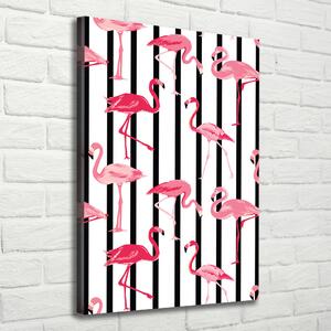 Vászonkép Flamingók és csíkok