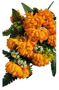 Krizantém dekor művirág, narancssárga, magasság 60 cm