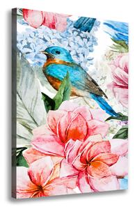 Fali vászonkép Virágok és madarak
