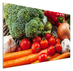 Konyhai falvédő panel Zöldségek