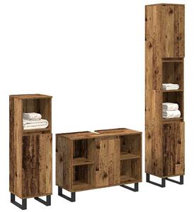 Fürdőszoba bútor szett 3 pcs Barna 30 x 30 x 180 cm Faanyag