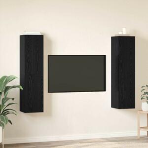 TV Szekrény Szett 4 pcs Musta tammi 30.5 x 30 x 60 cm Faanyag
