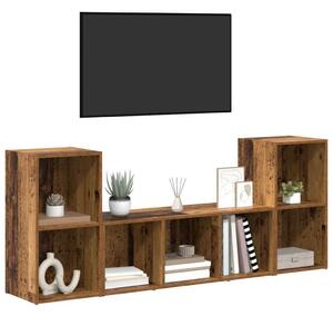 TV szekrény 3 pcs Barna 107 x 35 x 37 cm Faanyag