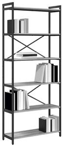 VidaXL Könyvespolc Szürke sonoma 80 x 30 x 189,5 cm Faanyag
