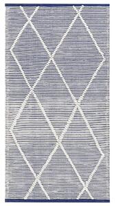 Fehér és kék pamutszőnyeg 80 x 150 cm SYNOPA