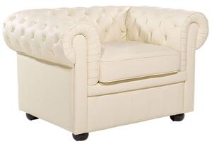 Fotel CHESTERFIELD Bőr Világosbézs