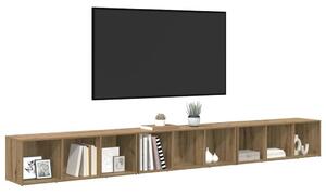 TV szekrény 3 pcs kézműves tölgy 37 x 35 x 107.5 cm Műanyag Fa