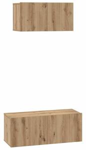 TV szekrény garnitúra 2 pcs kézműves tölgy 80 x 30 x 30 cm