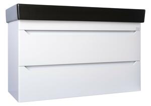 TMP SHARP 100 fali fürdőszobabútor - CeraStyle SHARP FEKETE mosdóval - 100 x 48 cm