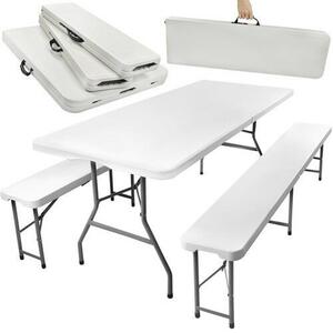 Gardlov Összecsukható sörpad szett kerti asztal 180cm + 2 pad 3257