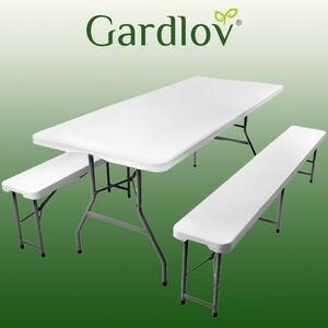 Gardlov Összecsukható sörpad szett kerti asztal 180cm + 2 pad 3257