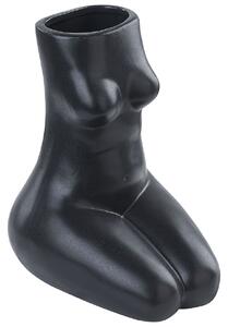 Virágtartó váza PYRGOS Kerámia 22 cm Fekete