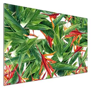 Konyhai falvédő panel Virágos mintával