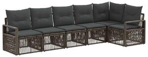 VidaXL Kerti Kanapé Szett 6 pcs Szürke polirattan