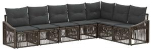 VidaXL Kerti Kanapé Szett 7 pcs Szürke polirattan