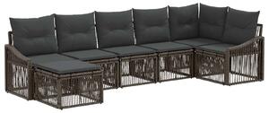 VidaXL Kerti Kanapé Szett 7 pcs Szürke polirattan