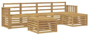 VidaXL Kültéri kanapé szett 6 pcs Fehér 59 x 59 x 37 cm Tömör Akácfa