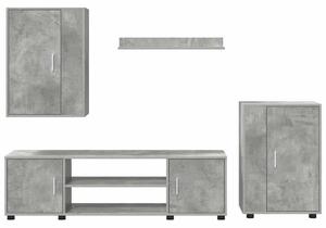 4 részes TV szekrény szett 4 pcs Beton szürke Faanyag