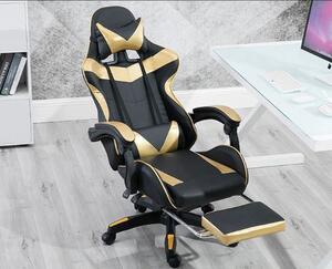 RACING PRO X Gamer szék lábtartóval, arany-fekete (RP-SW110AF)