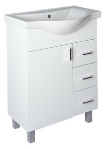 VivaStyle BIANKA 65 lábon álló fürdőszobabútor 3 fiókos Sanovit ALBATROS10065 mosdóval 64,5x46,5cm
