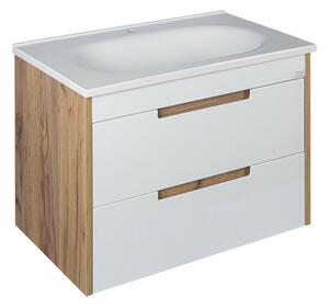 TMP GOLDY 75 fali fürdőszobabútor - öntött műmárvány mosdóval - 75 x 50 x 51 cm