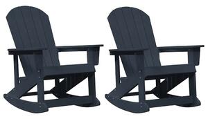Adirondack hintás székek 2 pcs Tengerészkék HDPE