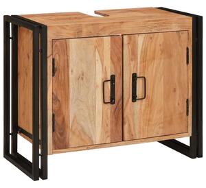 Fürdőszobai mosdószekrény 71 x 33 x 58 cm Tömör akácfa és vas