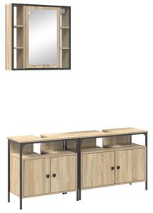 Fürdőszobai Szekrény Szett 3 pcs sonoma tölgy 80 x 30 x 60 cm