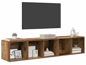 TV Szekrény Szett 2 pcs Öreg fa 37 x 37 x 142.5 cm Faanyag