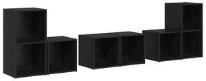 TV Szekrény Szett 6 pcs Fekete tölgy 37 x 35 x 72 cm Faanyag