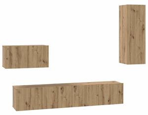 Fali TV Szekrény 4 pcs kézműves tölgy 200 x 30 x 30 cm