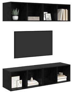 Fali TV Szekrény 4 pcs Musta tammi 37 x 37 x 72 cm Faanyag