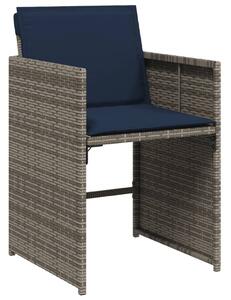 VidaXL 13 db szürke polyrattan kerti étkezőgarnitúra párnákkal