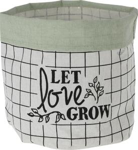 Let Love Grow textil virágtartó kaspó, 20 x 1 8 cm, sötétzöld