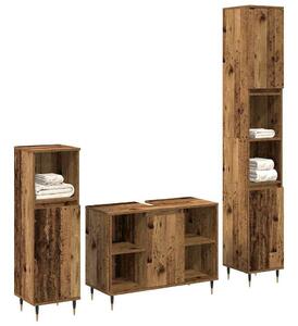 Fürdőszobai Bútor Készlet 3 pcs Öreg fa 30 x 30 x 180 cm